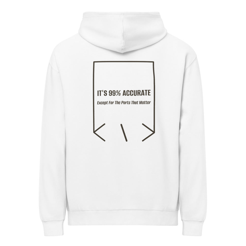 It's 99% Accurate — White Vintage Black back mockup