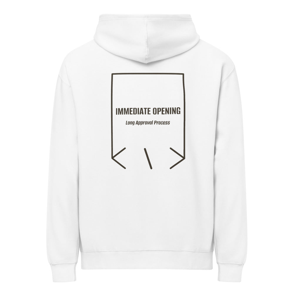Immediate Opening — White Vintage Black back mockup
