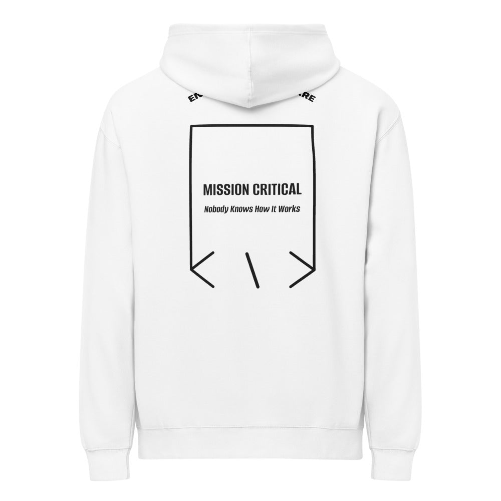 Mission Critical — White Black back mockup