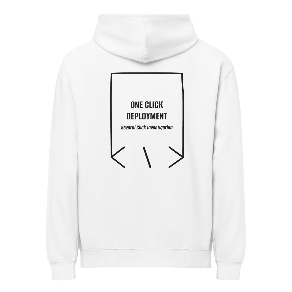 One Click Deployment — White Black back mockup