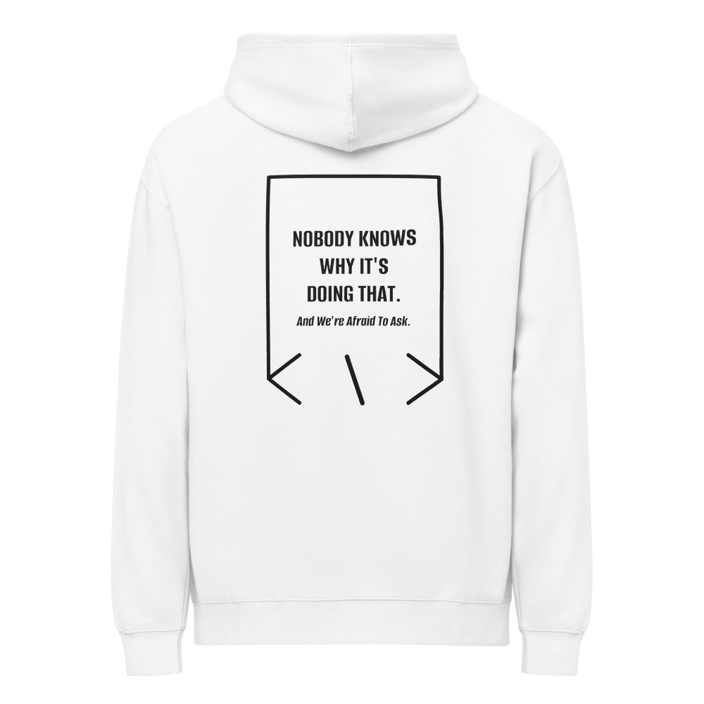 Nobody Knows Why It's Doing That. — White Black back mockup