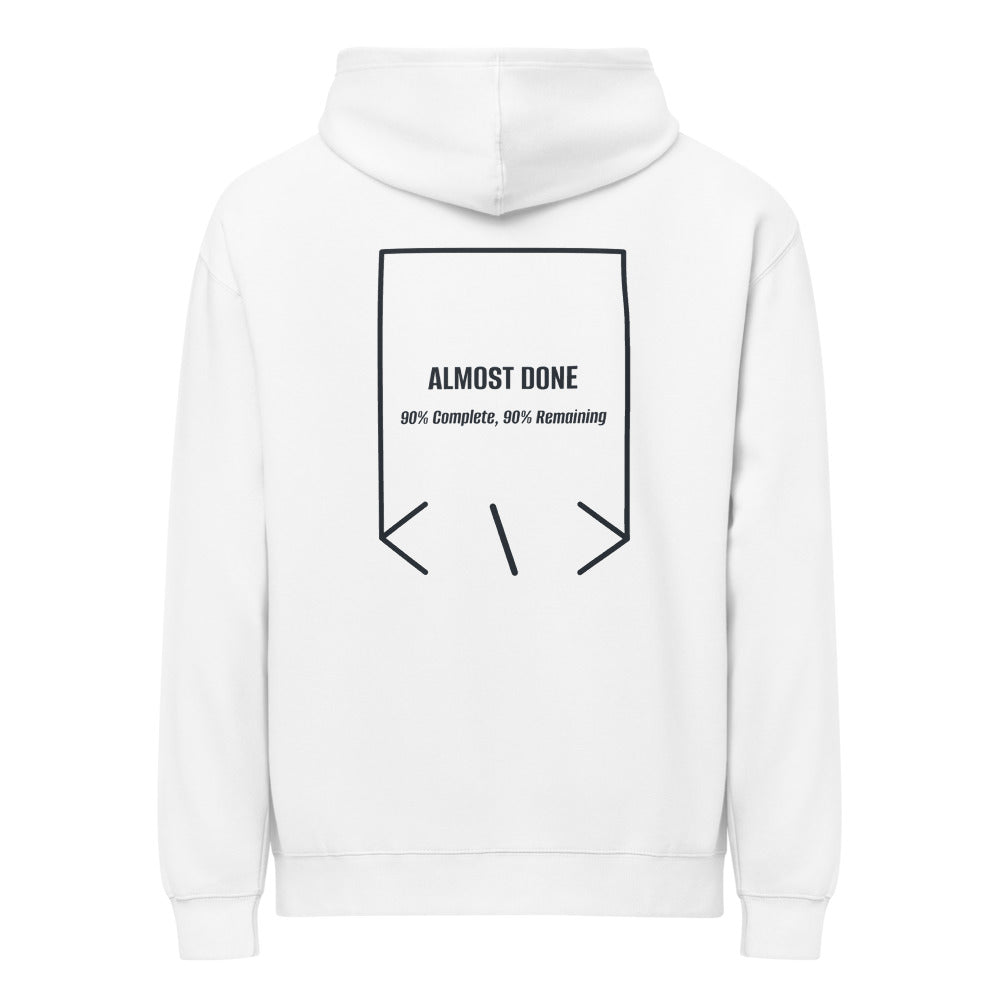 Almost Done — White Navy Blazer back mockup