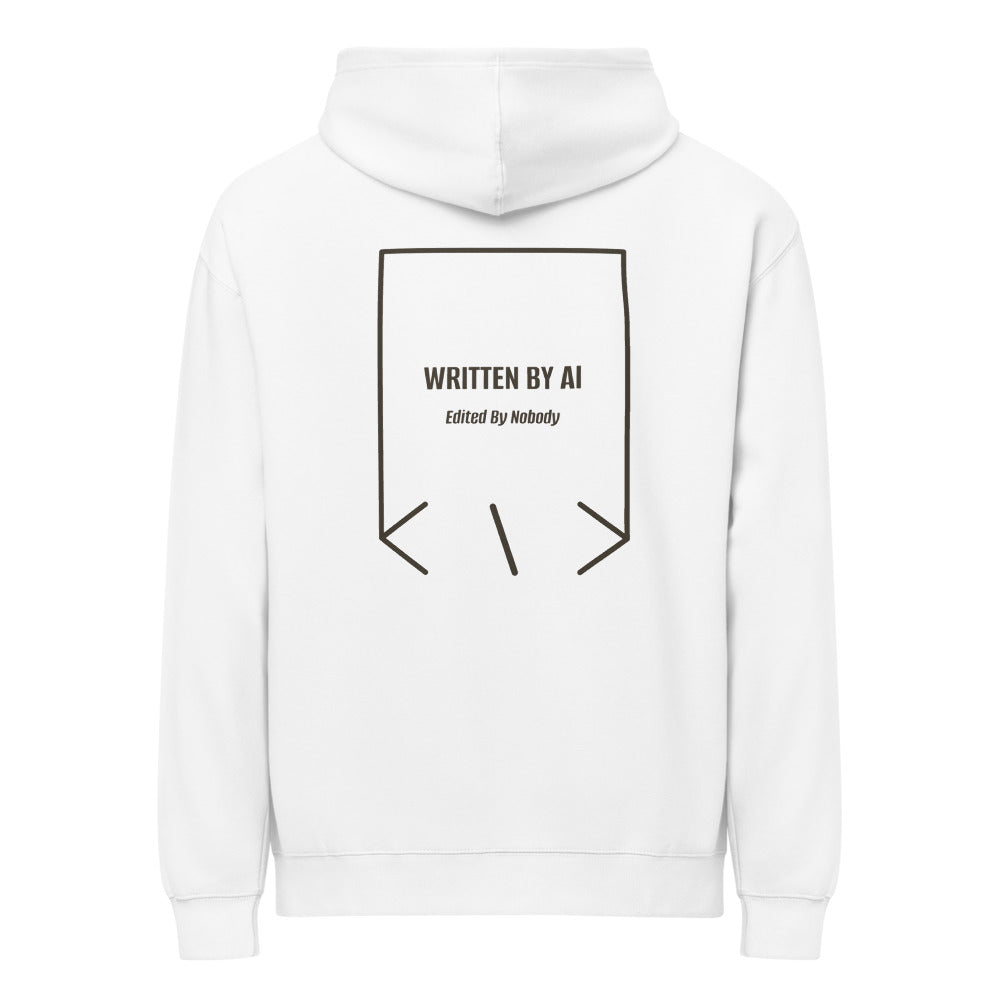 Written By AI — White Vintage Black back mockup