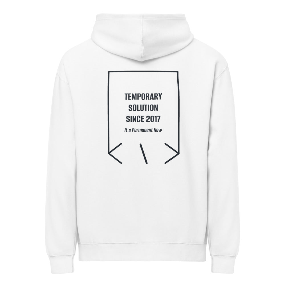Temporary Solution Since 2017 — White Navy Blazer back mockup