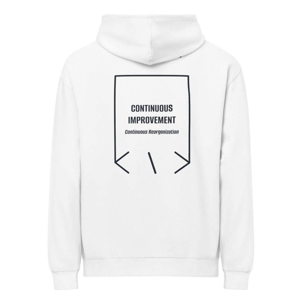 Continuous Improvement — White Navy Blazer back mockup