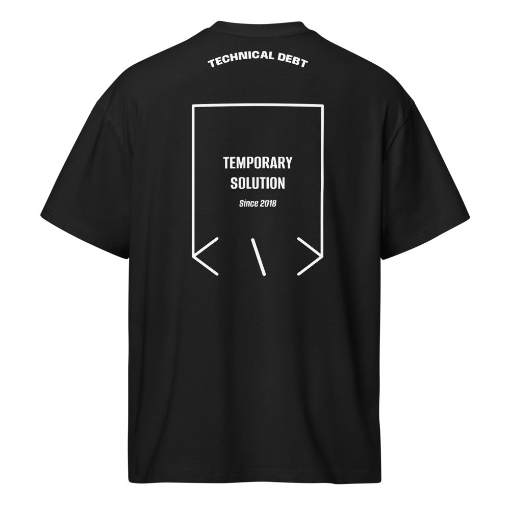 Temporary Solution — Black White back mockup