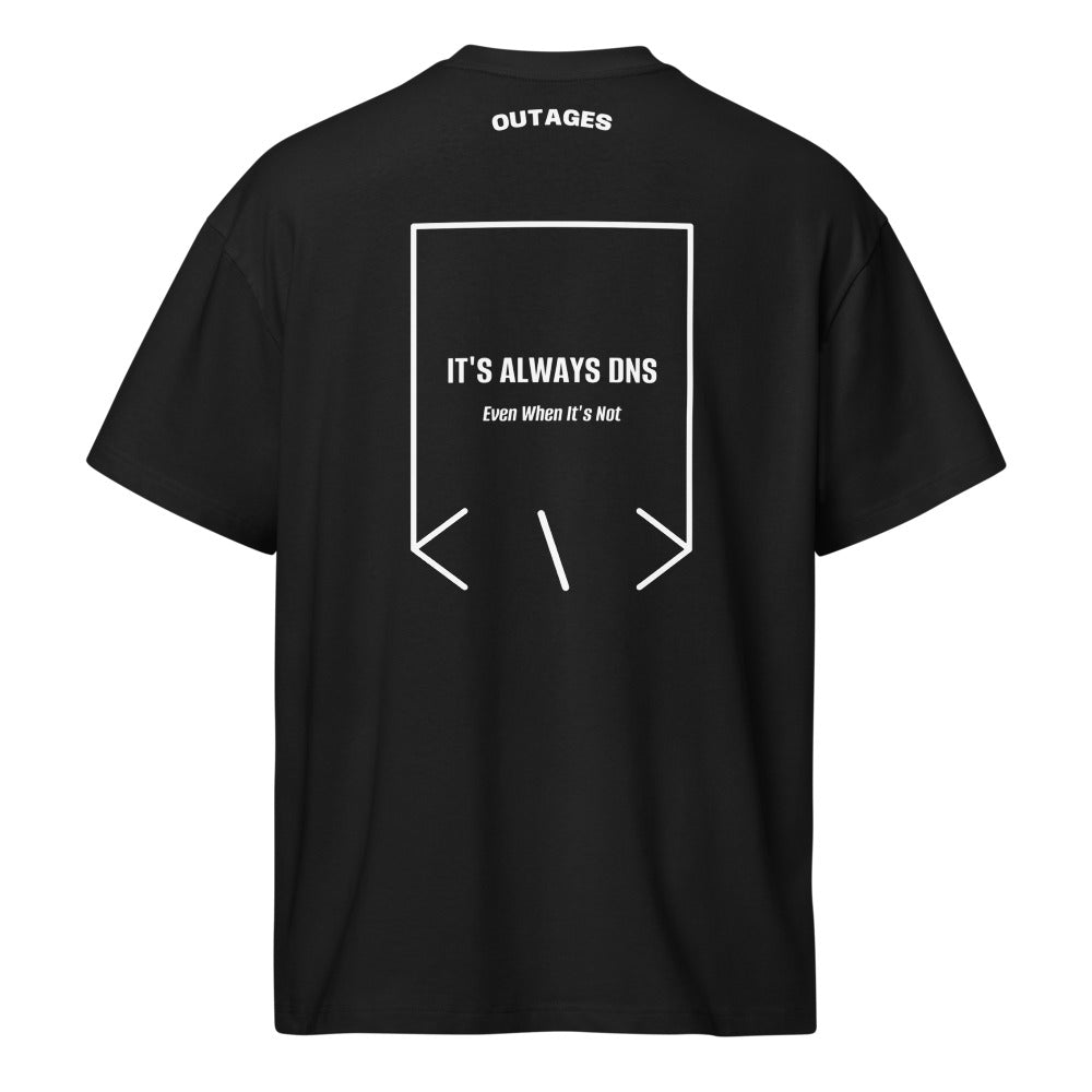 It's Always DNS — Black White back mockup