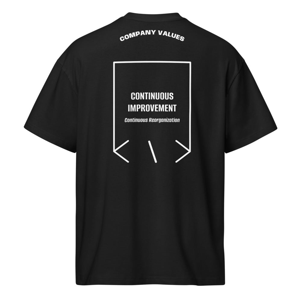 Continuous Improvement — Black White back mockup