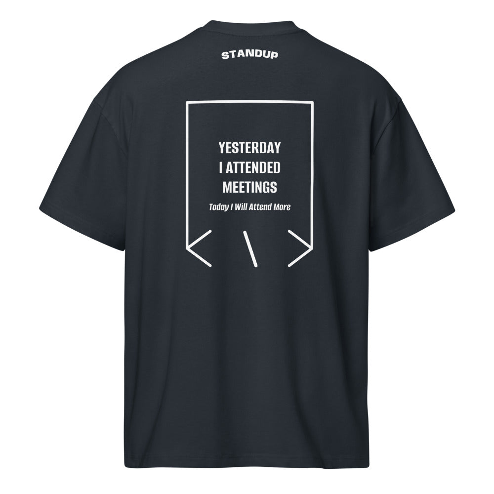 Yesterday I Attended Meetings — Navy Blazer White back mockup