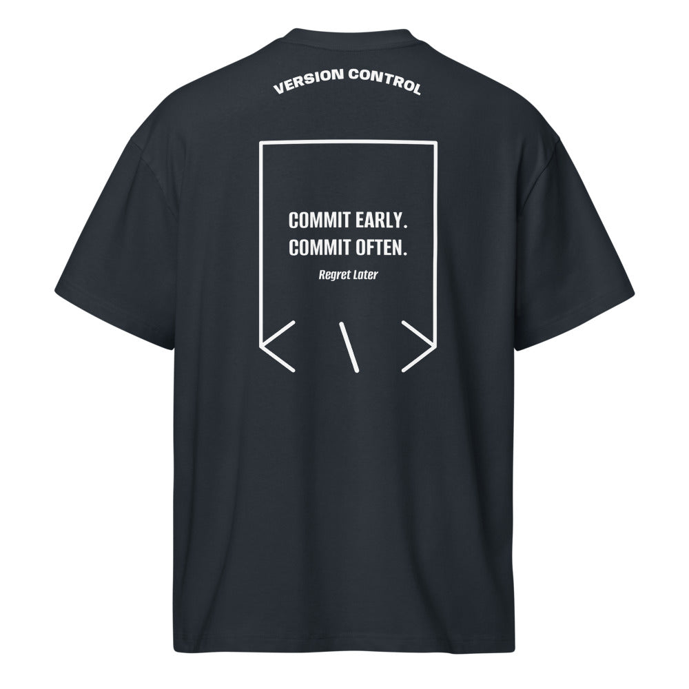 Commit Early. Commit Often. — secondary back mockup
