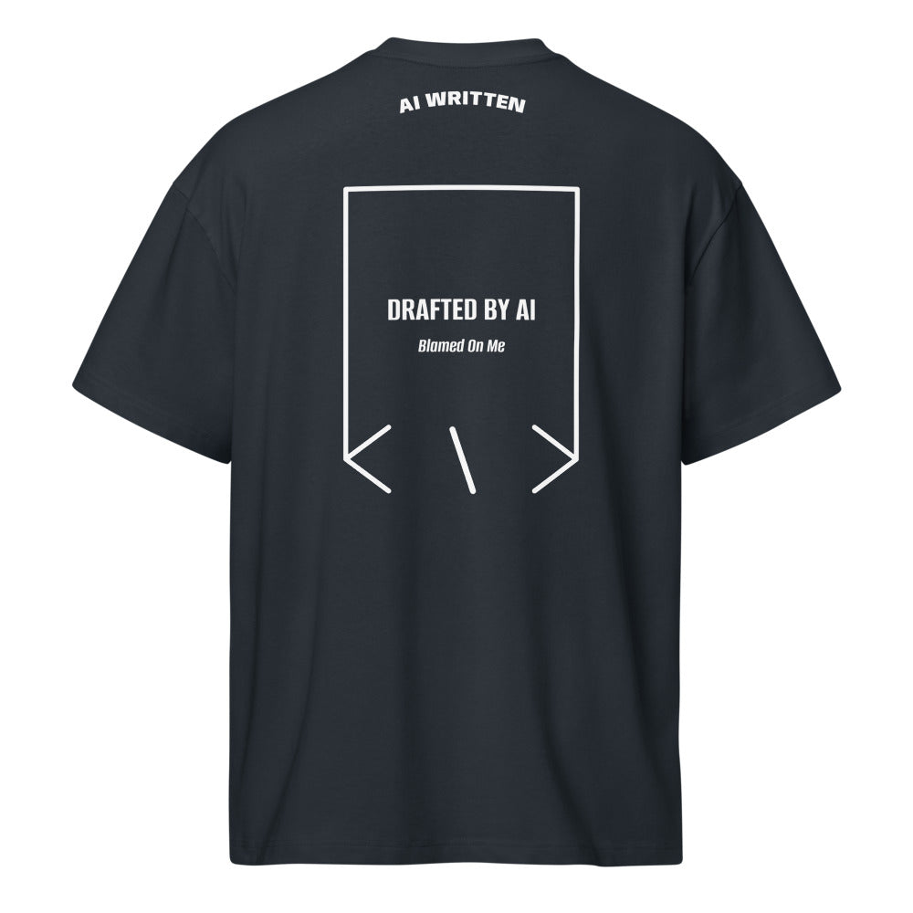 Drafted By AI — Navy Blazer White back mockup