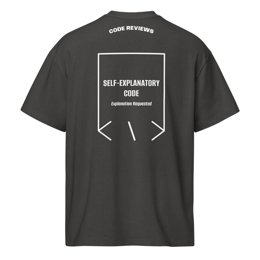 Self-Explanatory Code — secondary back mockup