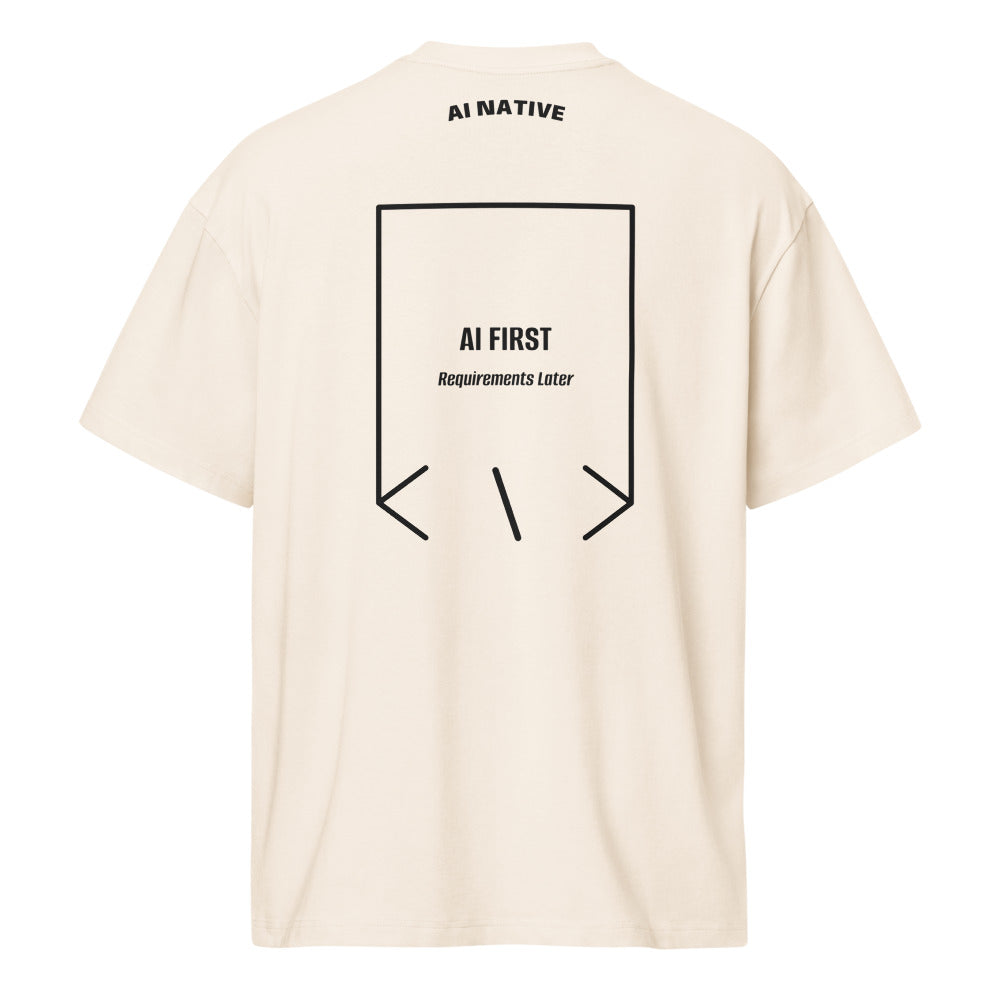 AI First — Vintage White Black back mockup