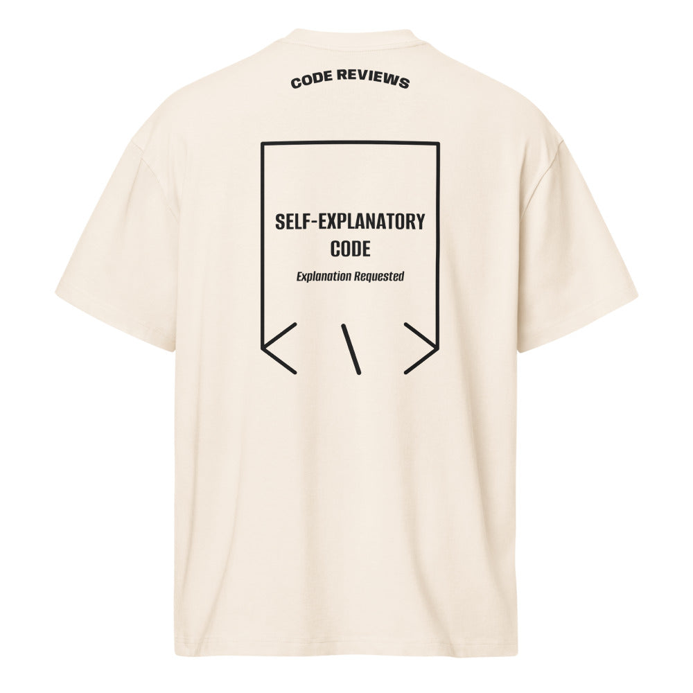 Self-Explanatory Code — Vintage White Black back mockup