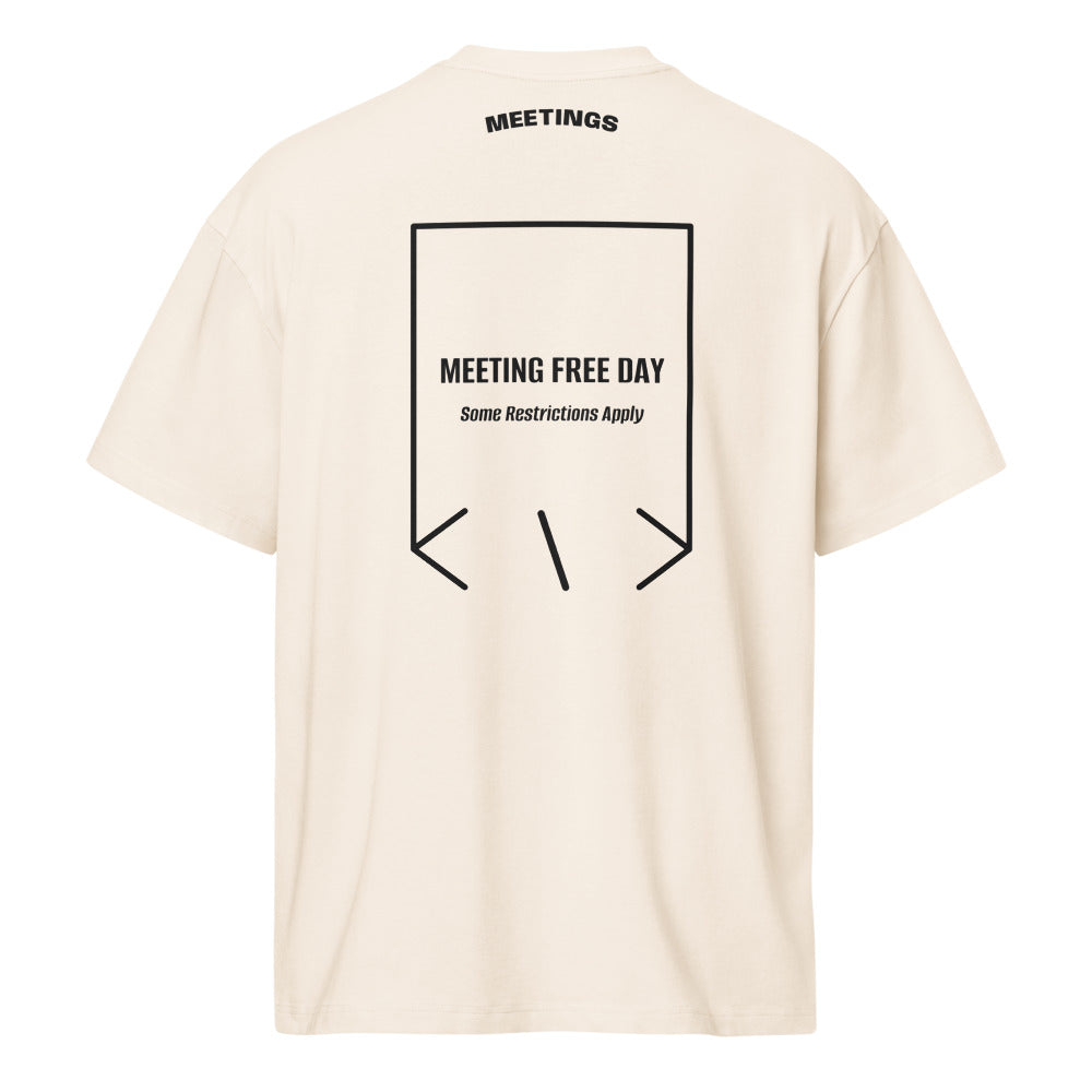 Meeting Free Day — Vintage White Black back mockup