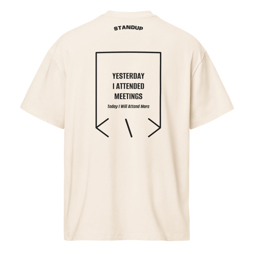 Yesterday I Attended Meetings — Vintage White Black back mockup