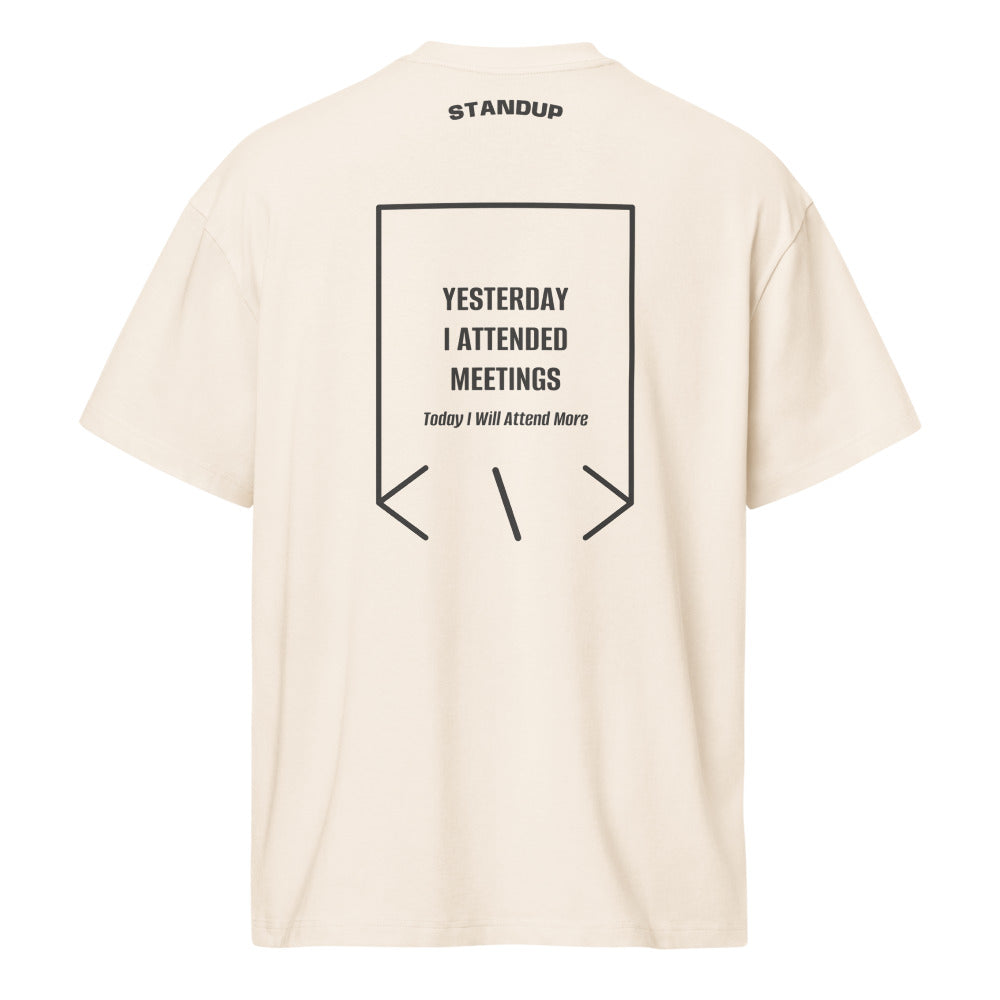 Yesterday I Attended Meetings — Vintage White Vintage Black back mockup
