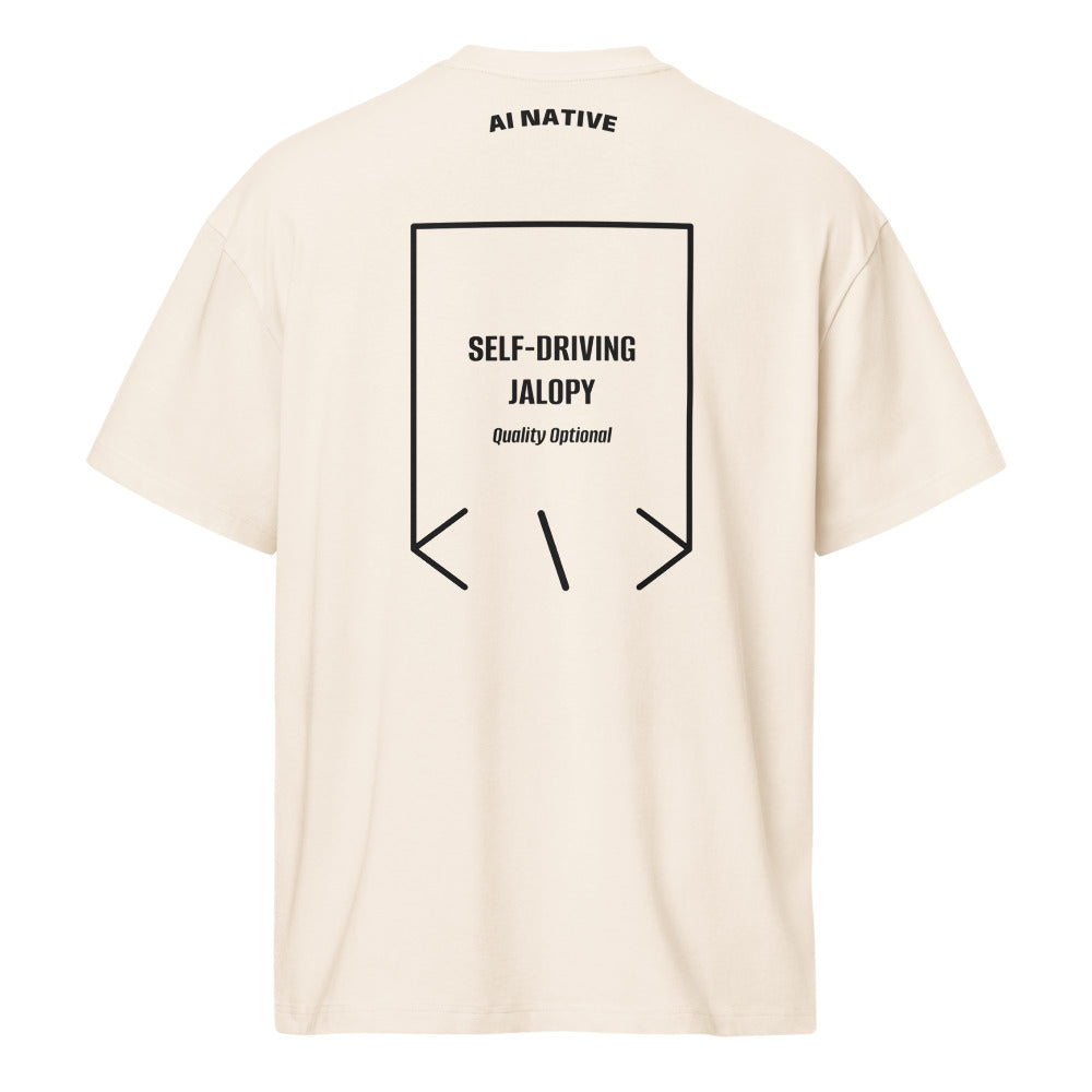 Self-Driving Jalopy — Vintage White Black back mockup