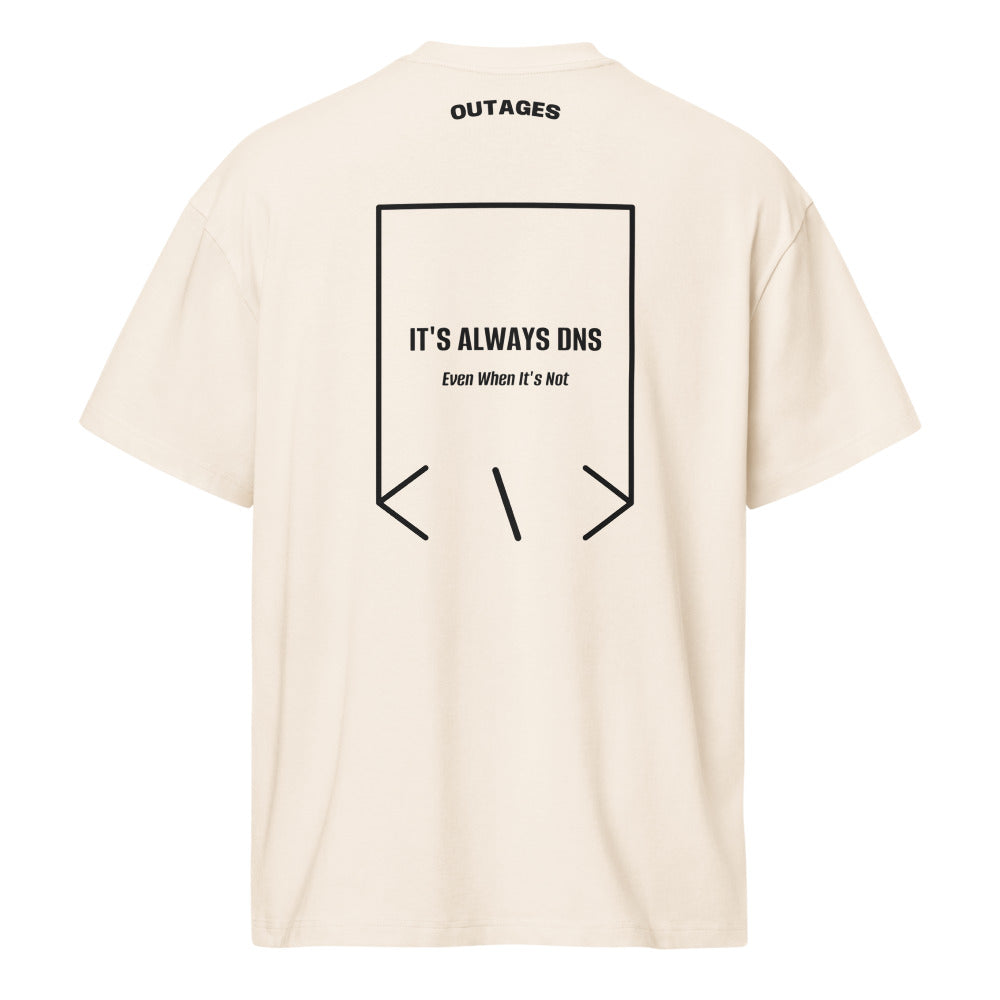 It's Always DNS — Vintage White Black back mockup