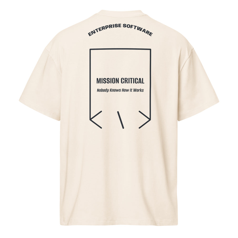 Mission Critical — Vintage White Navy Blazer back mockup