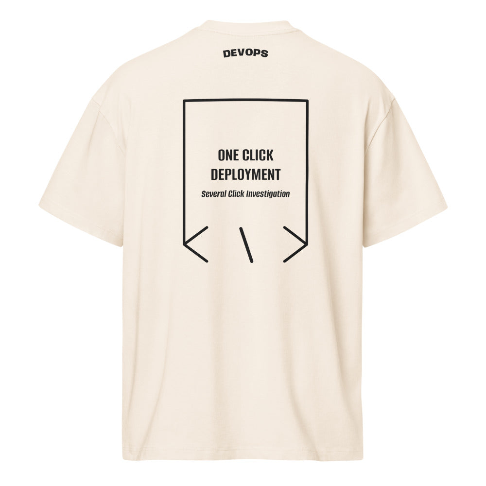 One Click Deployment — Vintage White Black back mockup