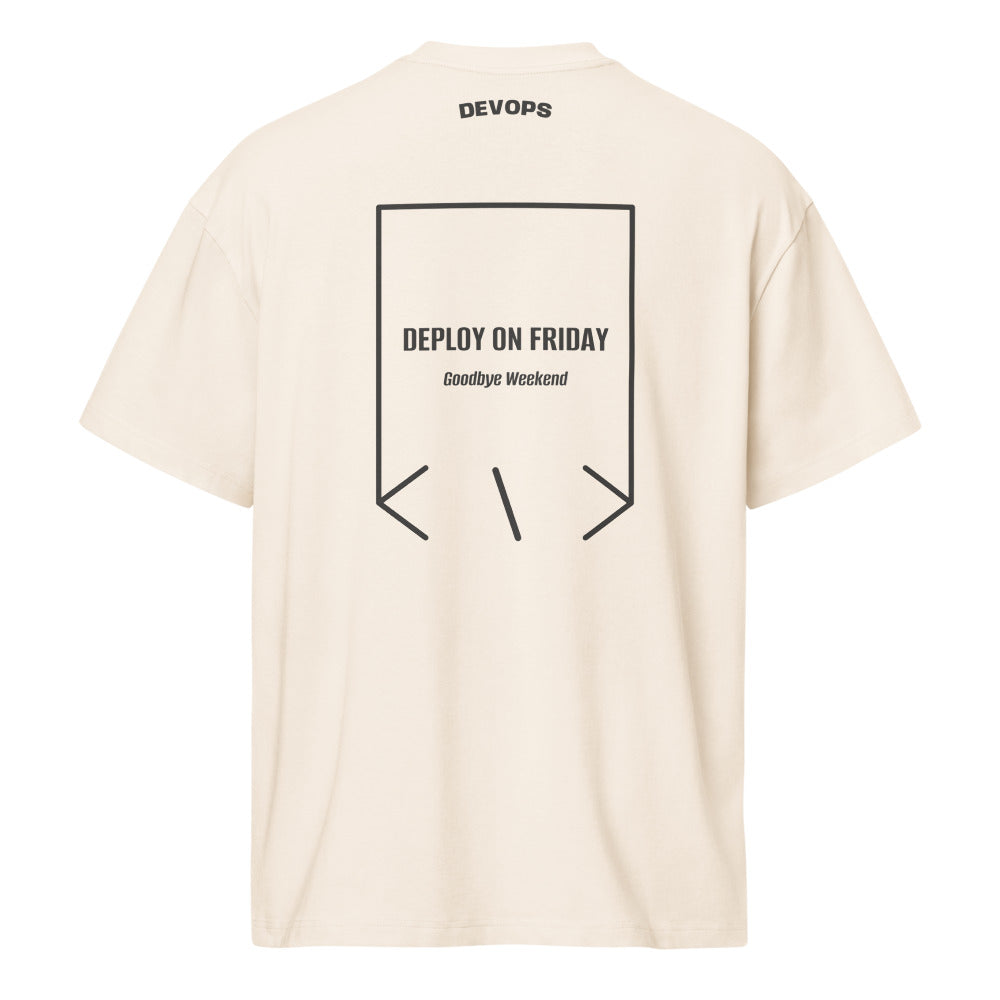 Deploy On Friday — Vintage White Vintage Black back mockup