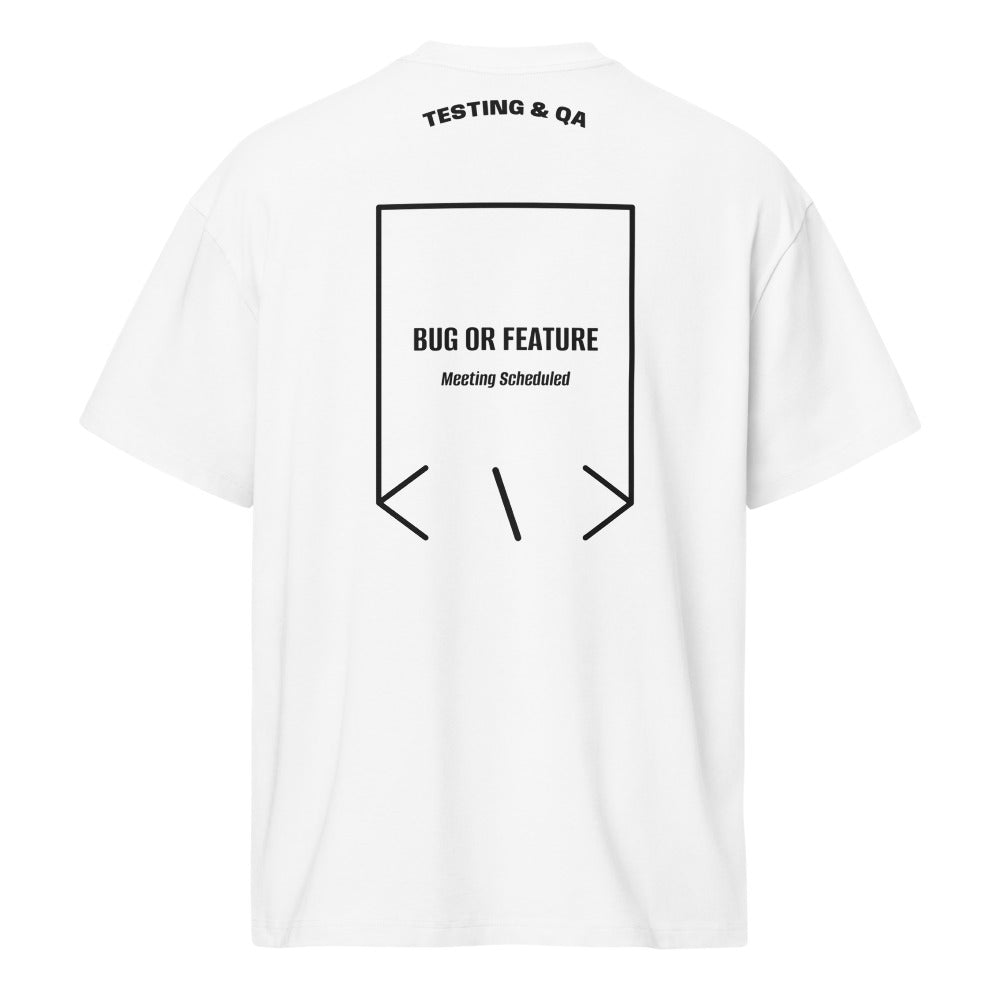 Bug Or Feature — White Black back mockup