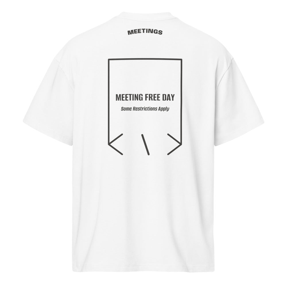 Meeting Free Day — White Vintage Black back mockup