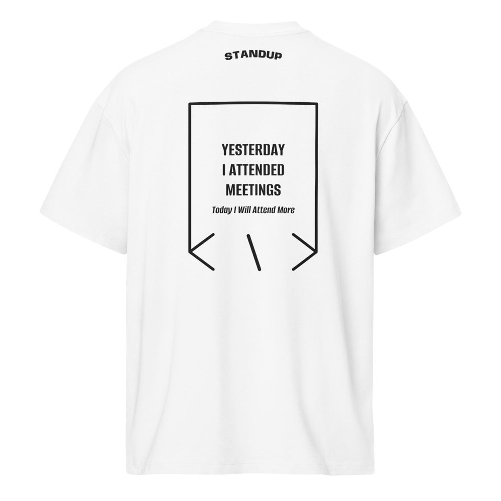 Yesterday I Attended Meetings — White Black back mockup