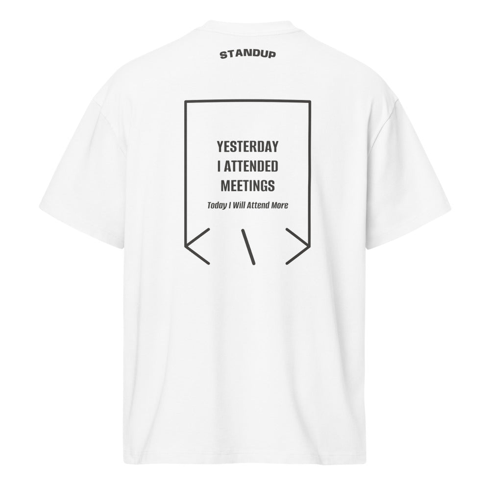 Yesterday I Attended Meetings — White Vintage Black back mockup