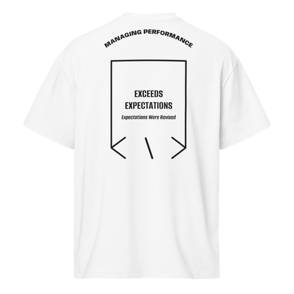 Exceeds Expectations — White Black back mockup