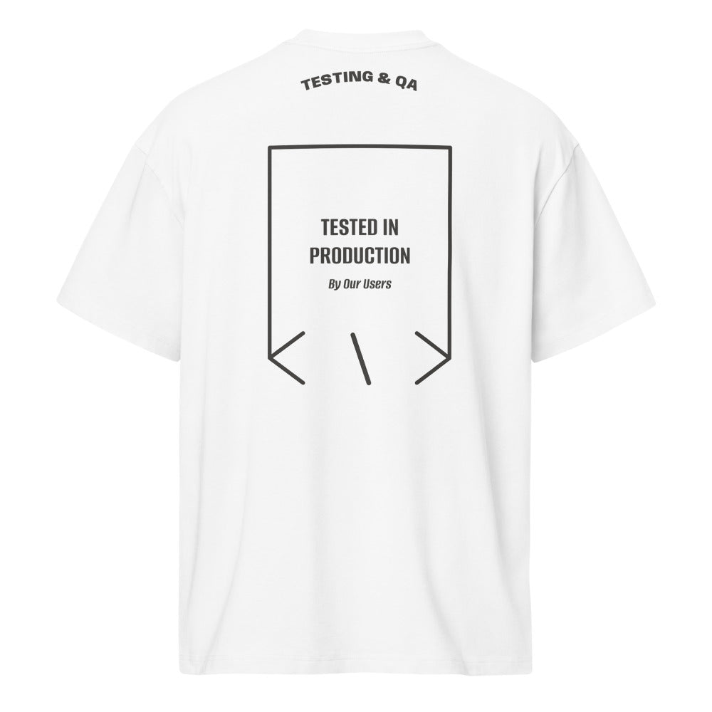 Tested In Production — White Vintage Black back mockup