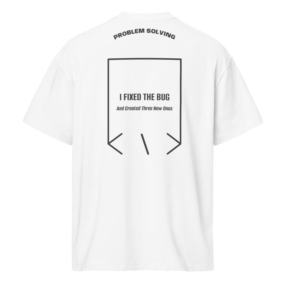 I Fixed The Bug — White Vintage Black back mockup