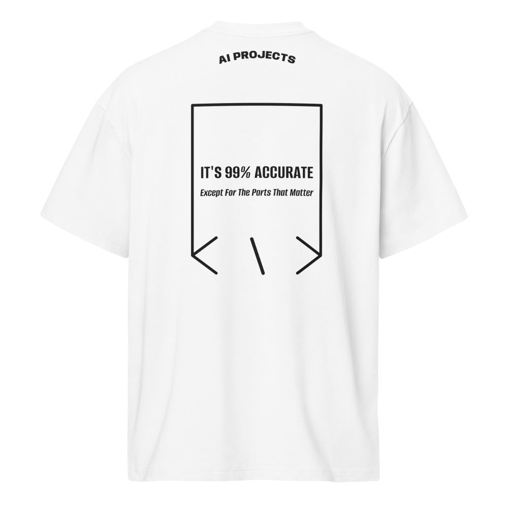 It's 99% Accurate — White Black back mockup