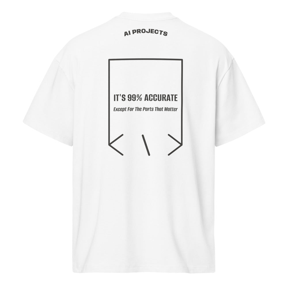 It's 99% Accurate — White Vintage Black back mockup