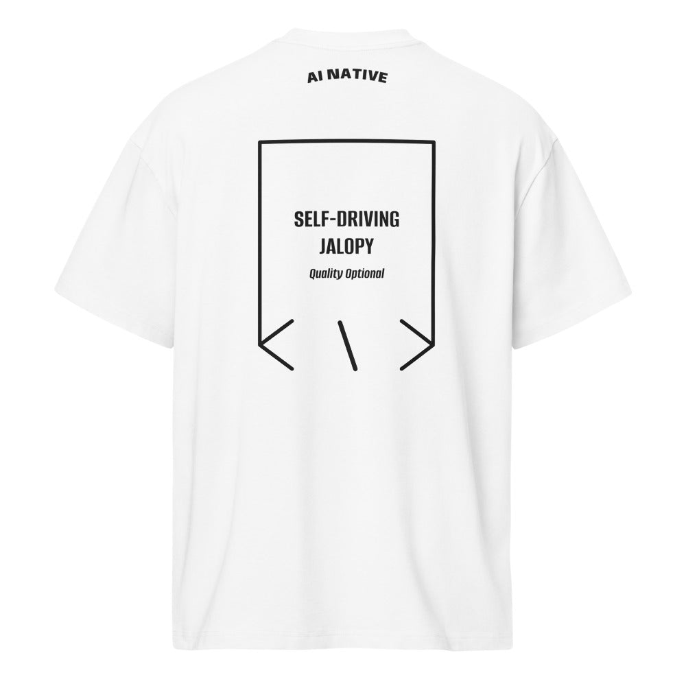 Self-Driving Jalopy — White Black back mockup