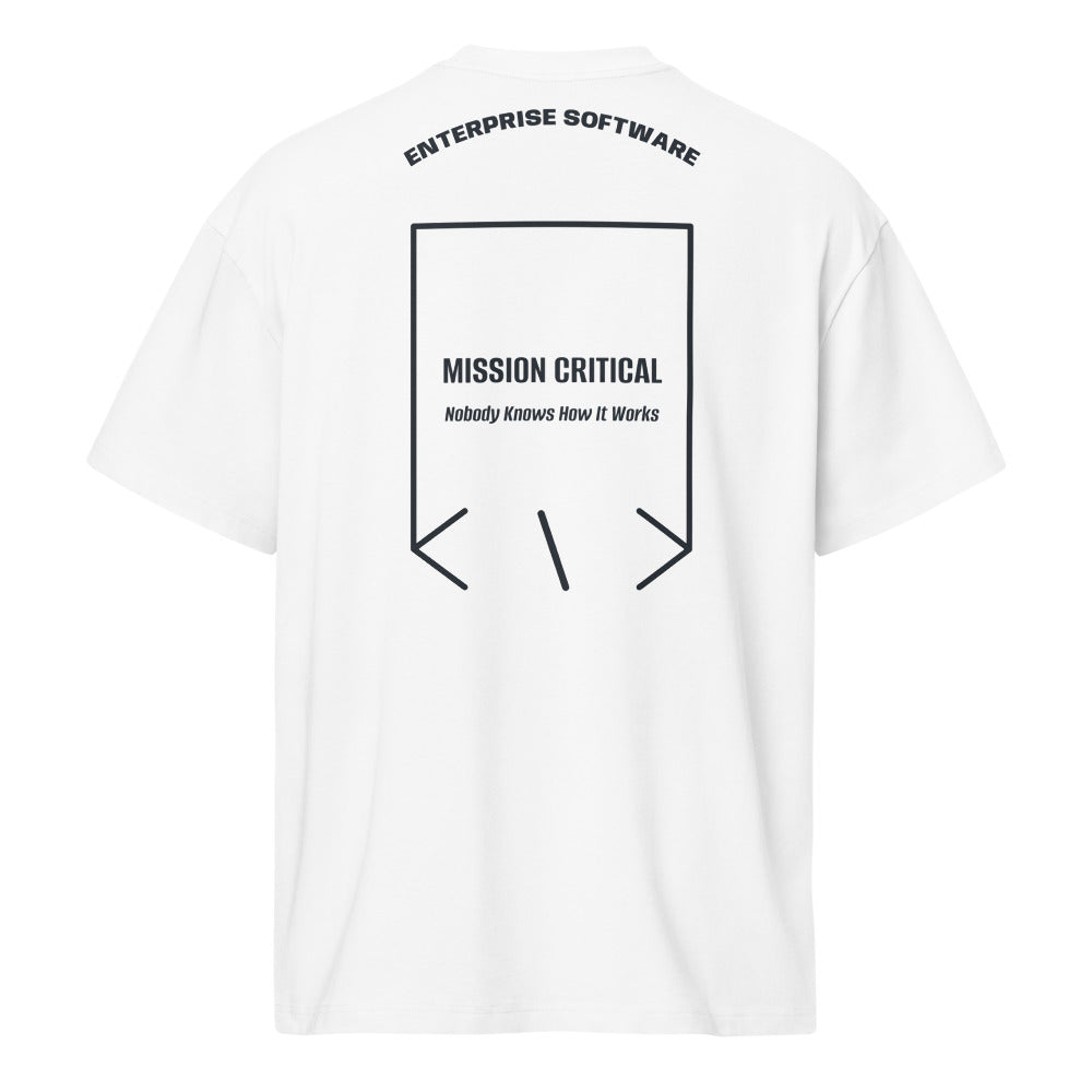 Mission Critical — White Navy Blazer back mockup