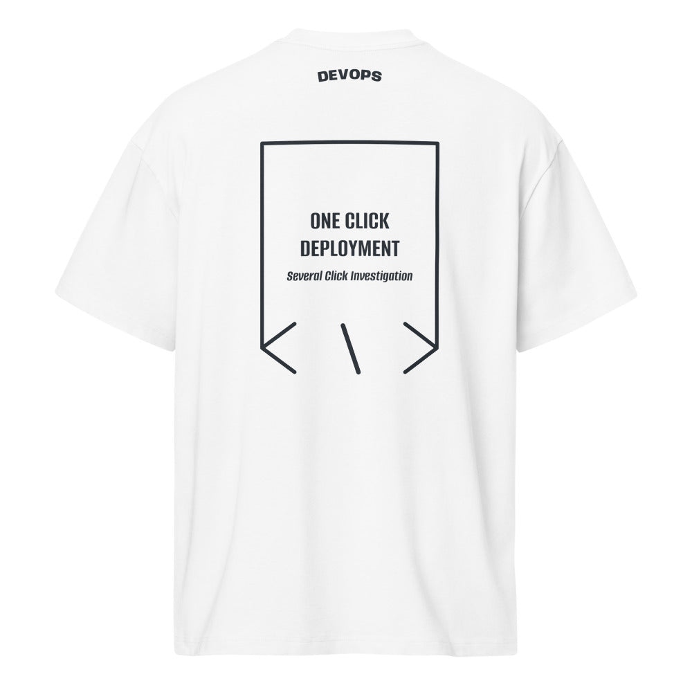 One Click Deployment — White Navy Blazer back mockup