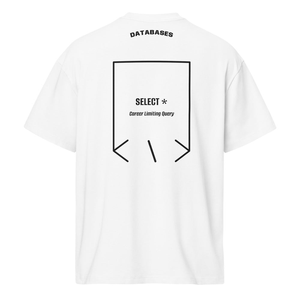 SELECT * — White Black back mockup