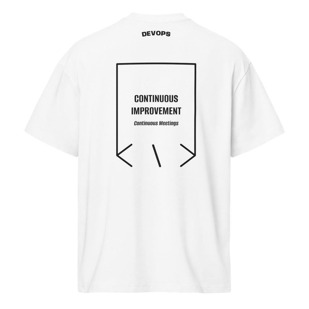 Continuous Improvement — White Black back mockup