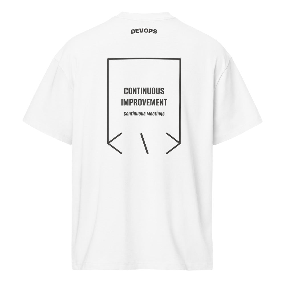 Continuous Improvement — White Vintage Black back mockup