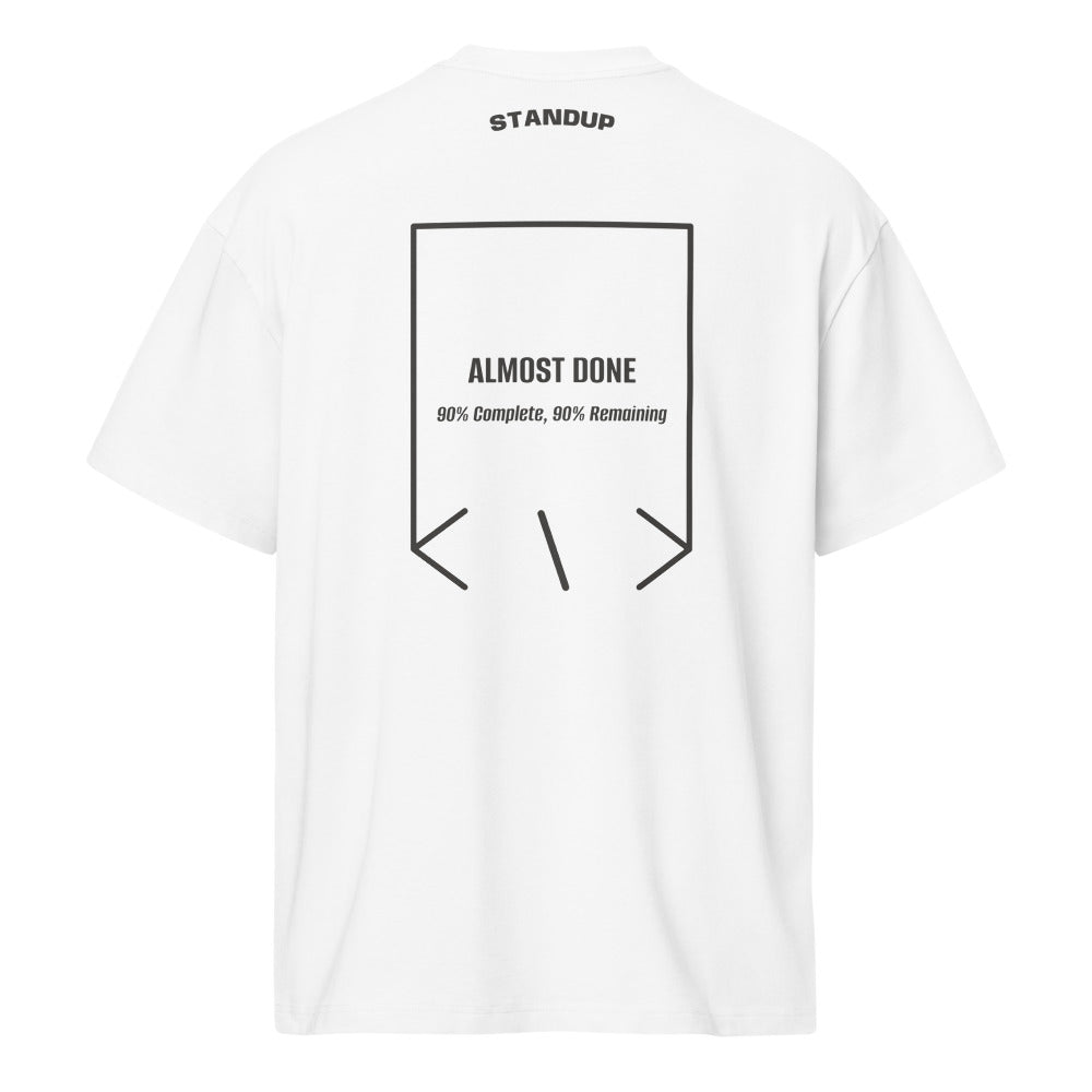 Almost Done — White Vintage Black back mockup