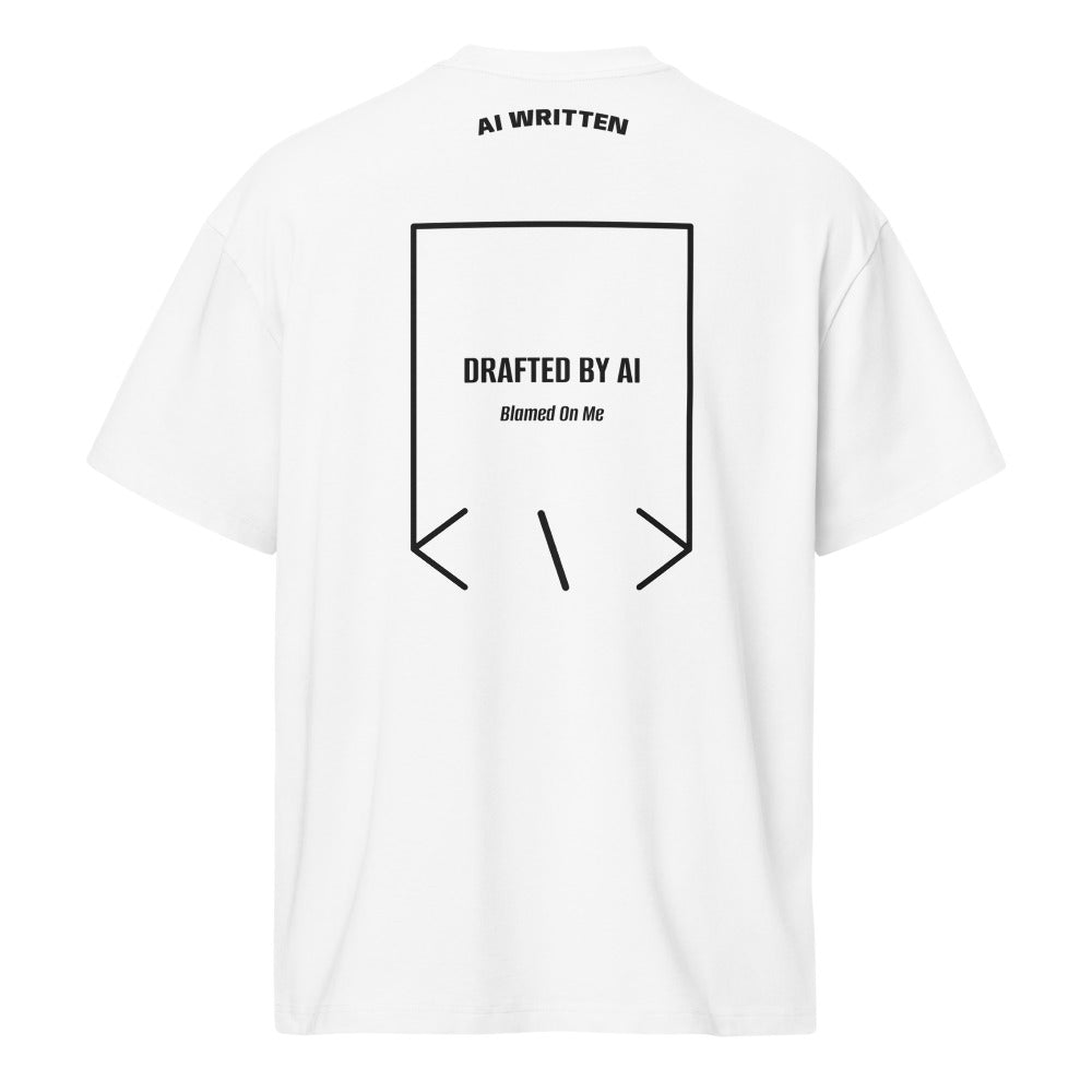 Drafted By AI — White Black back mockup
