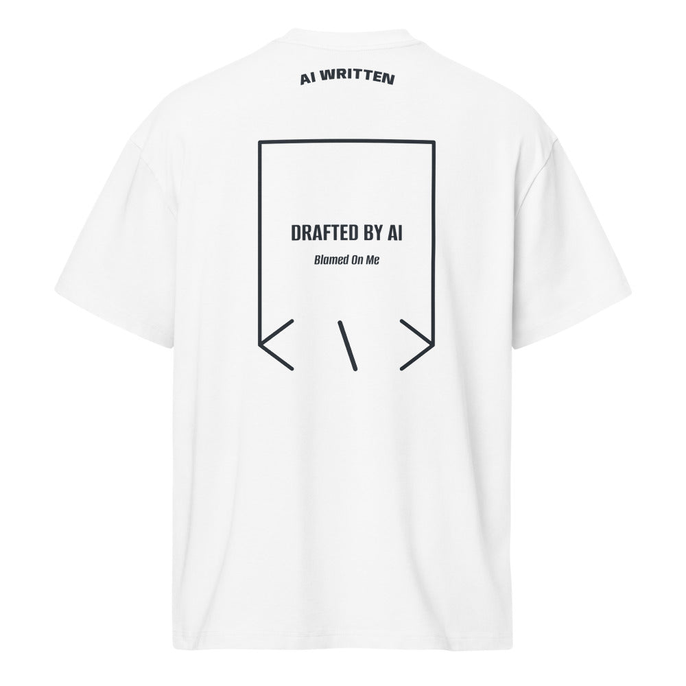 Drafted By AI — White Navy Blazer back mockup
