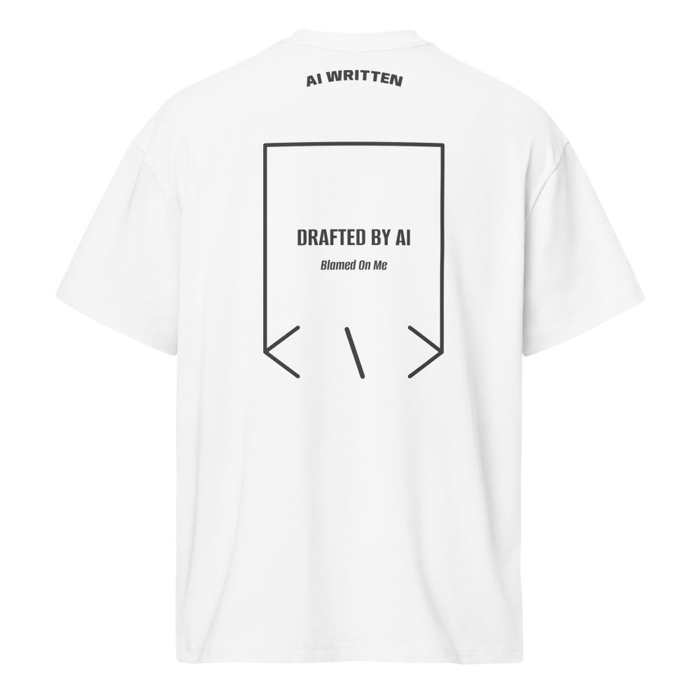 Drafted By AI — White Vintage Black back mockup