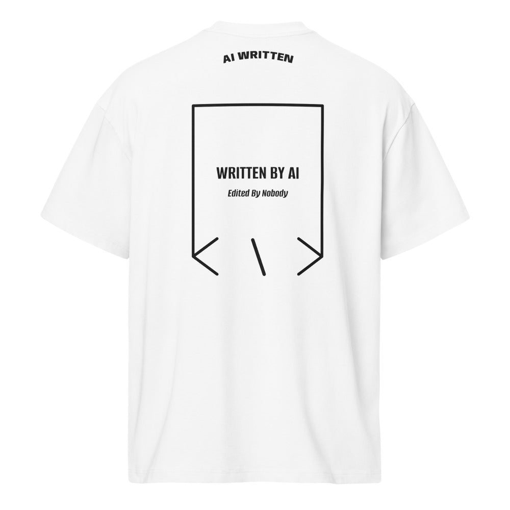 Written By AI — White Black back mockup