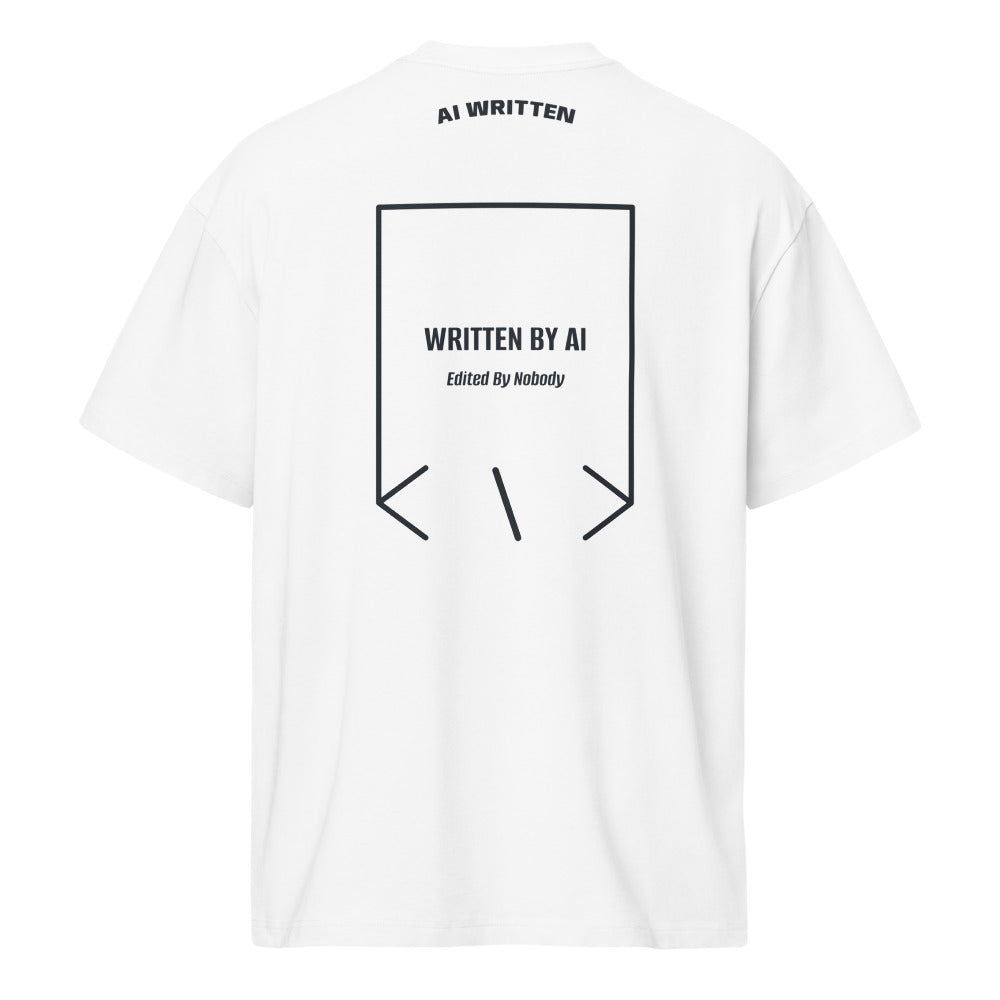 Written By AI — White Navy Blazer back mockup