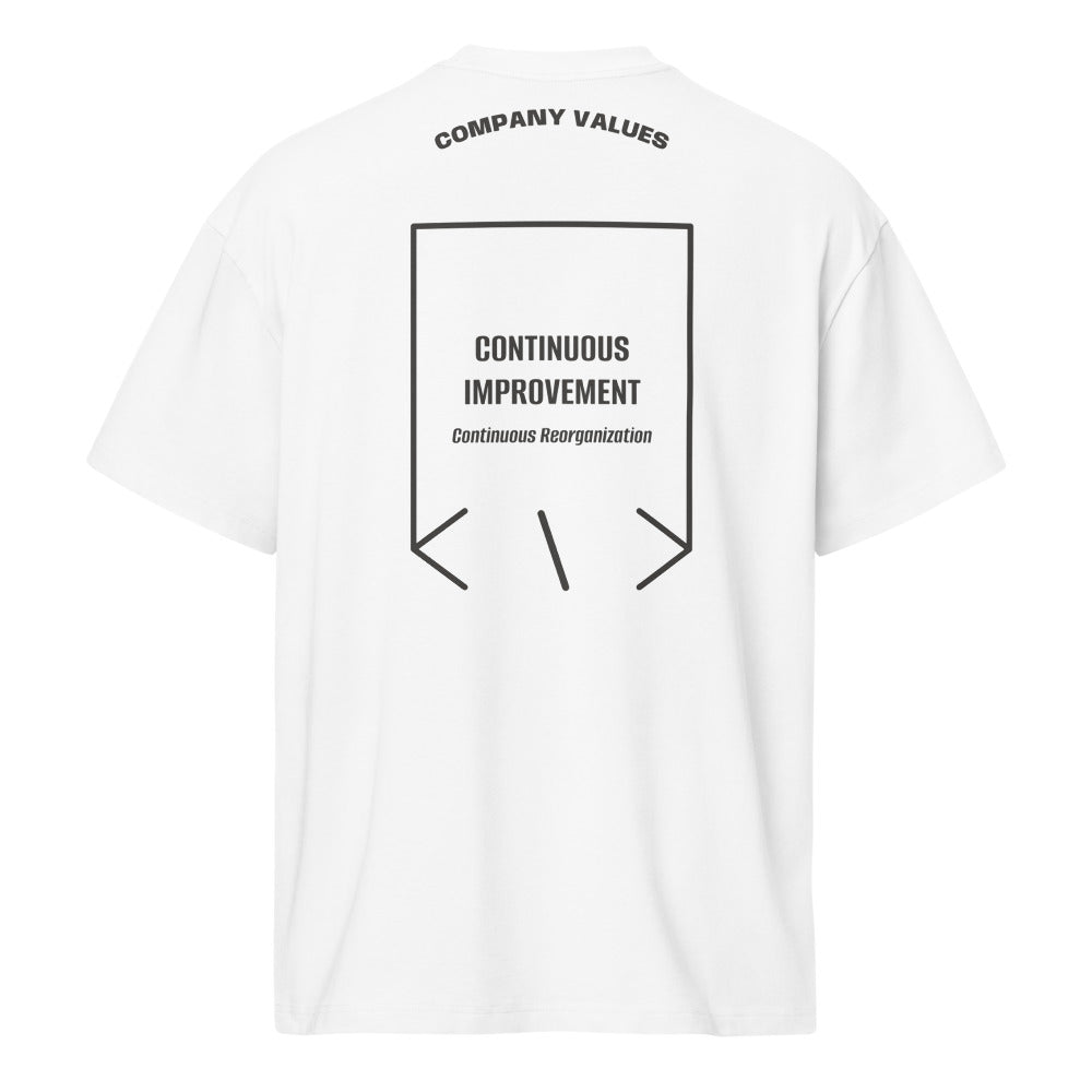 Continuous Improvement — White Vintage Black back mockup