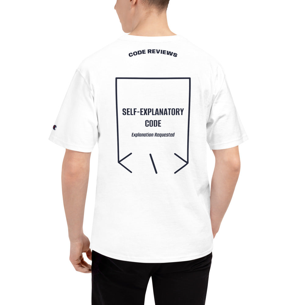 Self-Explanatory Code — secondary back mockup