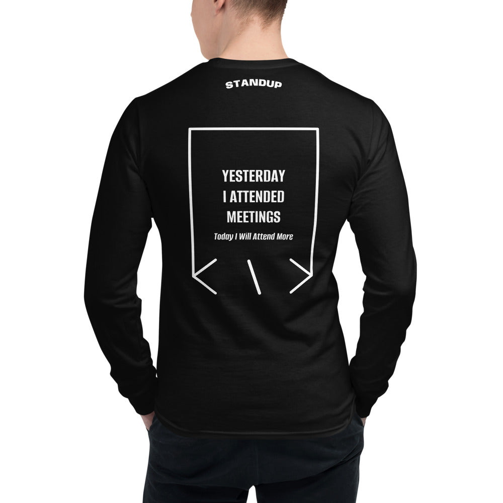Yesterday I Attended Meetings — Black White back mockup